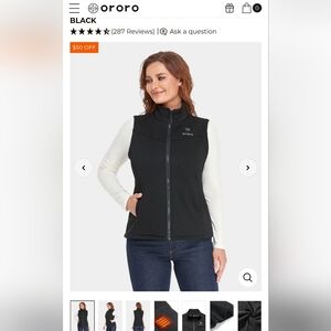 Ororo Women's Classic Black Heated Vest